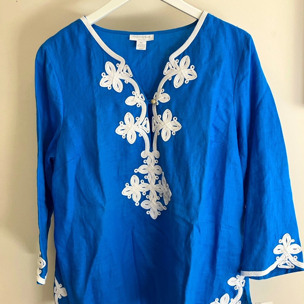 Charter Club Summer Splash top/cover up NWT Petite/L size NWT